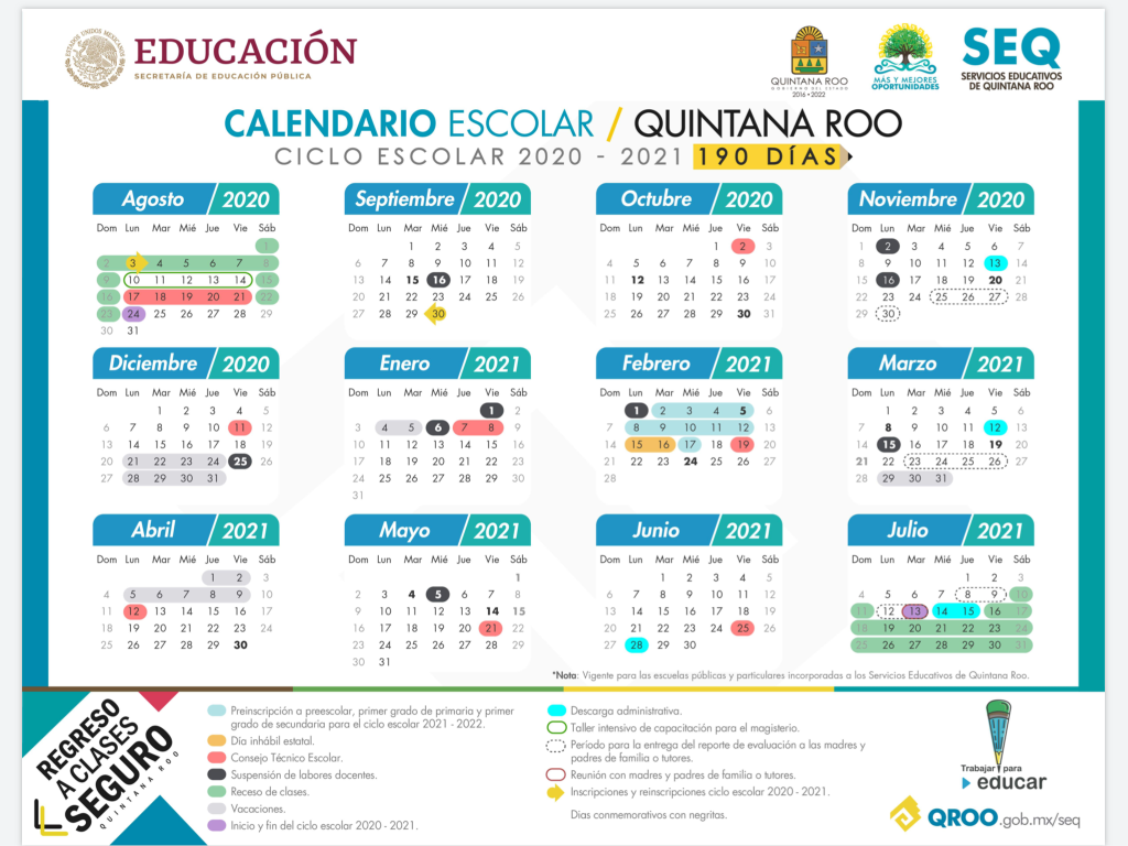 Calendario Escolar 2025 A 2025 Quintana Roo